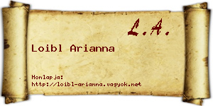 Loibl Arianna névjegykártya